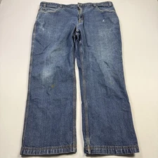 Duluth Trading Co Jeans Mens 44x28 Blue Flex Ballroom Relaxed Fit Work Denim