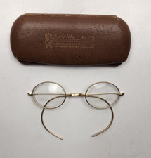 Vintage Men's or Ladies Eye Glasses With Case Antique Original