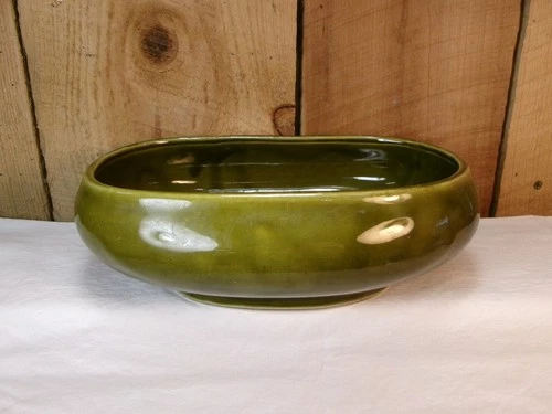 Vintage McCoy Floraline USA 496 Pottery 10" Serving Console Bowl Planter