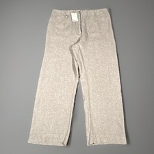 Quince Linen Pants Womens 16 Beige Wide Leg Trouser Dress Casual Lightweight