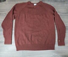 Columbia Sweater Mens XL Red Brown Cotton Preppy Heavyweight