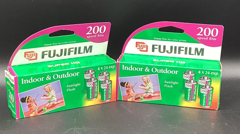2 Boxes of FUJI SUPER HQ 4 roll- 24 exp. 200 speed, print FILM, expired