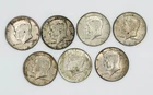 Lot of 7 Kennedy Silver Half Dollars 1964P x3 and 1964Dx4, detailed photos
