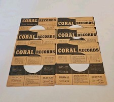 45 RPM 7" RECORD SLEEVES CO. SLEEVE 6 PACK SEE PHOTO Coral Records SLV388