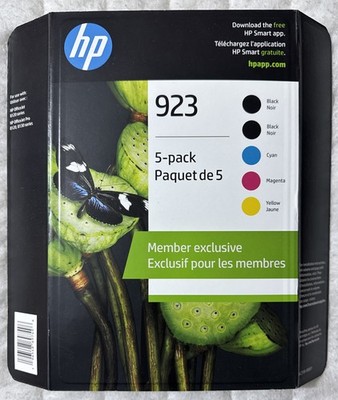 HP 923 Black Cyan Magenta Yellow Ink Set 6C3Y8BN Exp 2027+ Sealed Retail Box