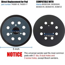 5 inch Orbital Sander Replacement Pad Hook Loop for Dewalt, Makita, Porter Cable