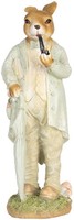 Clayre & Eef 6PR5448 Dekoration Kaninchen Polyresin Beige GrüN 15X12X33 Cm