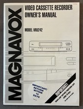Original MAGNAVOX VCR User Manual 1996 Model VRU242 VHS Video Cassette Recorder