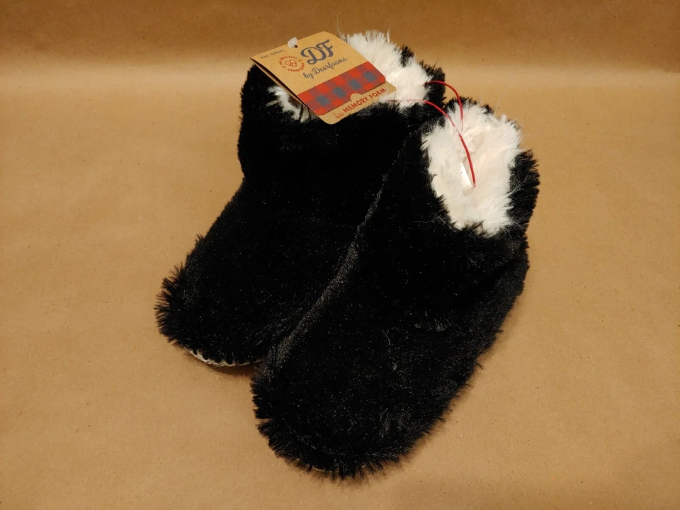 Мягкие пушистые меховые тапочки-ботинки Dearfoams для маленьких девочек ясельного возраста пена с эффектом памяти - Изображение 3 из 4