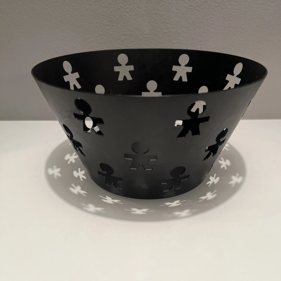 "Frutero Alessi Girotondo King Kong Italia borde perforado negro grande 5""x9""" Foto 4 de 4