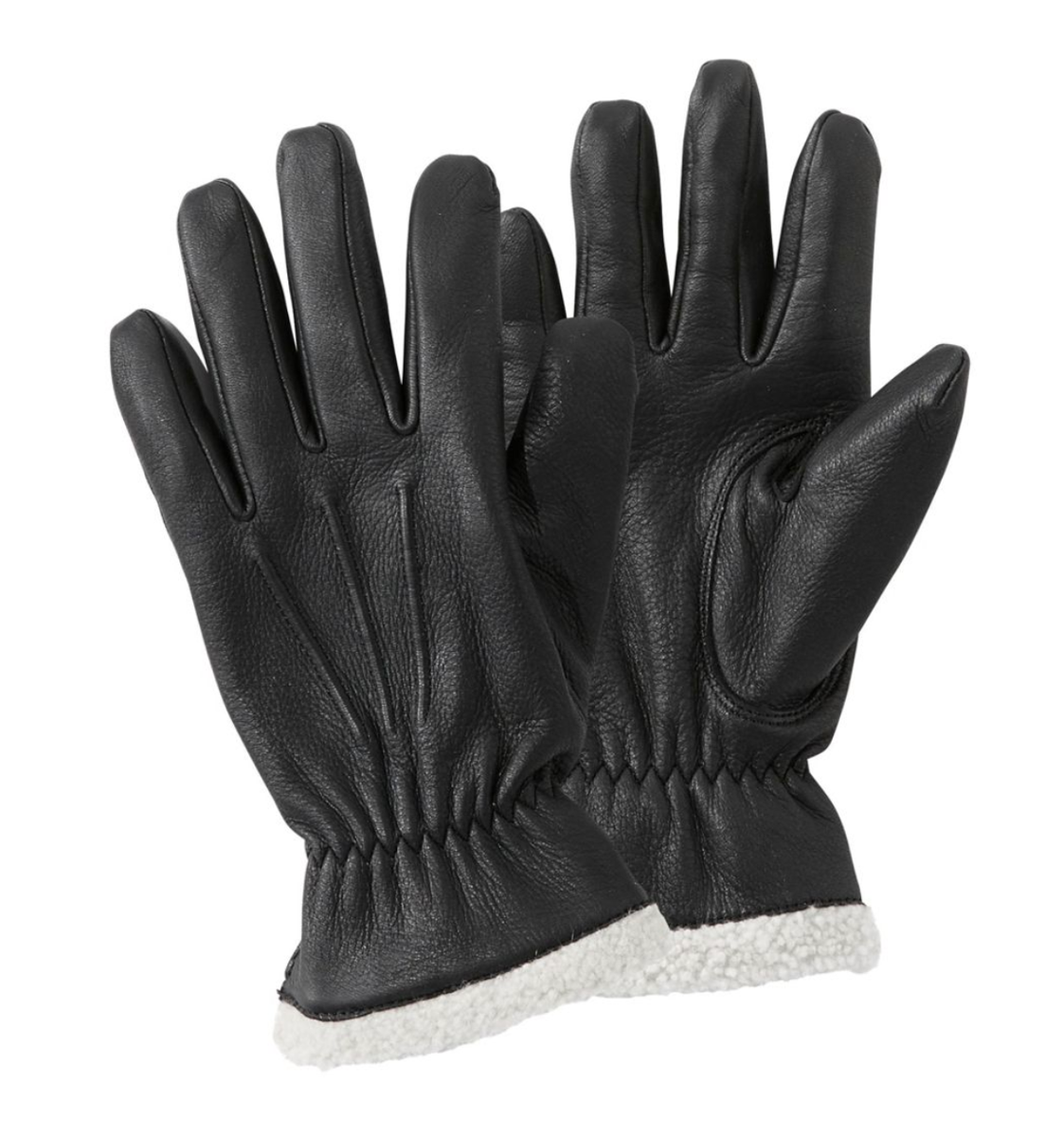 L.L. BEAN Deerskin Leather Women's Gloves BLACK MEDIUM with