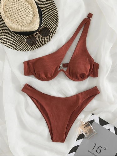Sexy Bikinis Swimsuits Cut Out One Shoulder High Cut Bathing Suits Push Up Beach - 第 16/59 張圖片