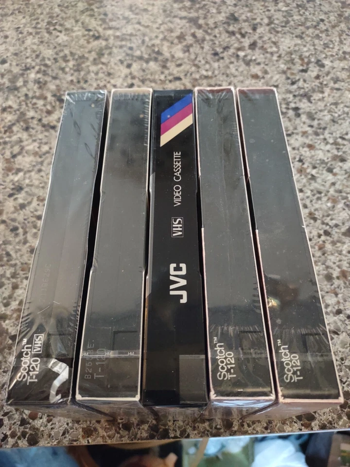 Nuevo Sellado Scotch JVC Maxwell Videocassette en Blanco Lote de 5 Cinta VCR Premium Foto 3 de 4