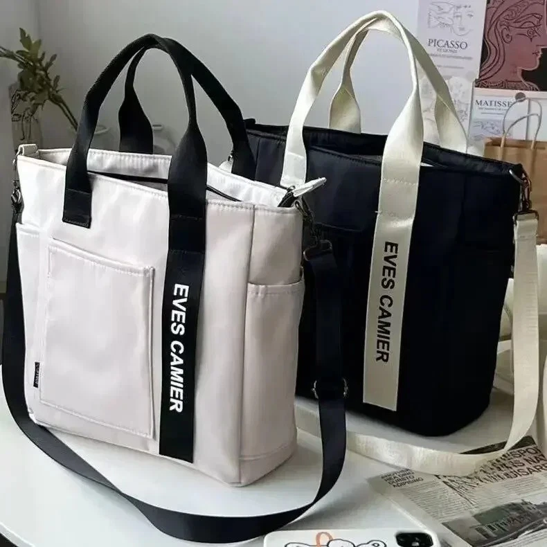 Casual Tote Large Capacity Shoulder Bag Nylon Waterproof Canvas Fashion Handbag