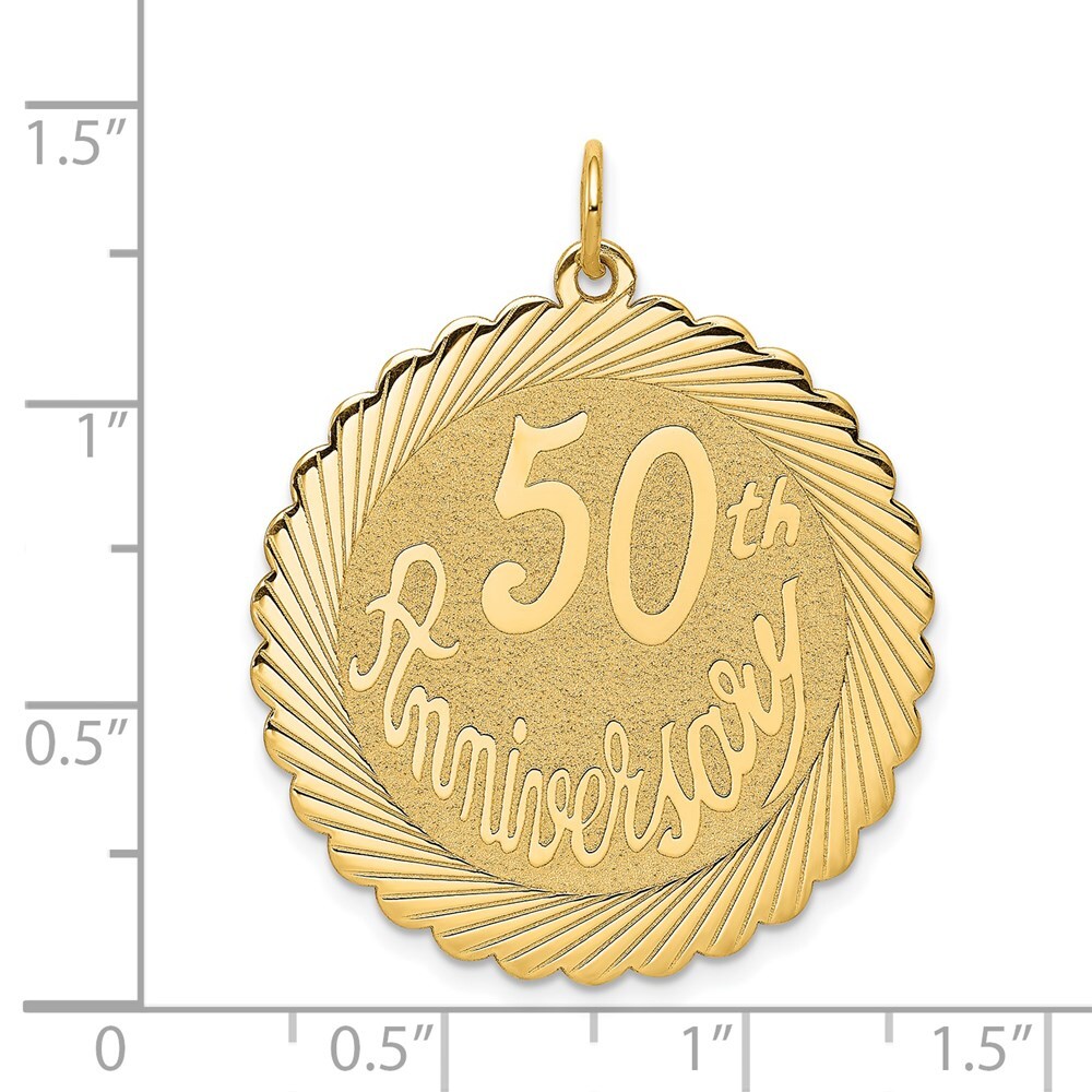 14K Yellow Gold Happy 50th Anniversary Charm XAC584 | eBay