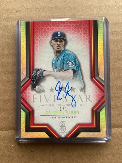 Signed 2023 Topps Five Star George Kirby Red Auto 1/1 Mariners Autogramm