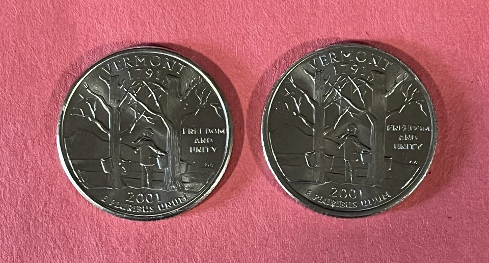 (4) 2001 P&D State Quarters, (2-Vermont & 2-Rhode Island). - Image 2 of 4