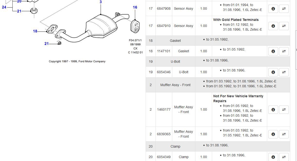 GENUINE FORD 6054349 EXHAUST CLAMP FIESTA MK3 MONDEO MK2 | eBay