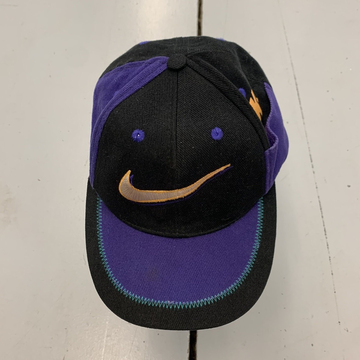 Vtg 90s Nike Big Swoosh Side Pocket Spell Out Cap Youth