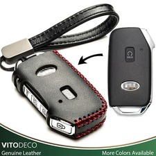 Vitodeco Leather 5-button Key Fob Case For Kia Soul Seltos Sportage Niro K5