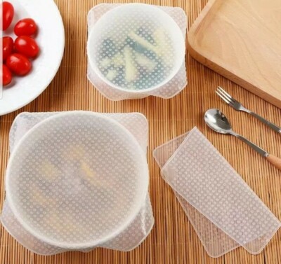 Silikon Lebensmittel Verpackung Abdeckungen, 3 Stück Set, Stretch Deckel, Öko Produkt UK Verkäufer
