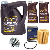 MotoröL Set Mannol 5W30 Api Sn 7 Liter + ÖLfilter + Schraube FüR Lexus Toyota