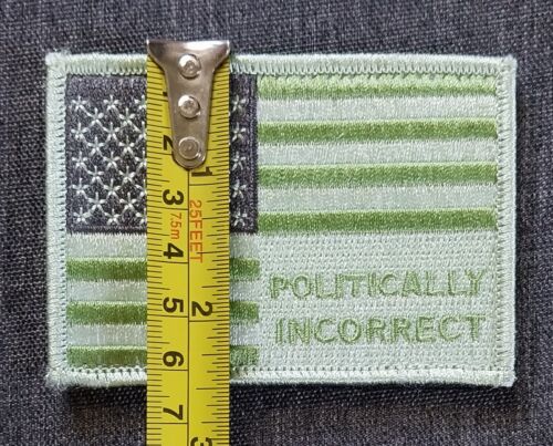 Lot of 10 POLITICALLY INCORRECT USA American Flag Patches ~ Green Hook & LOOP - Picture 5 of 6