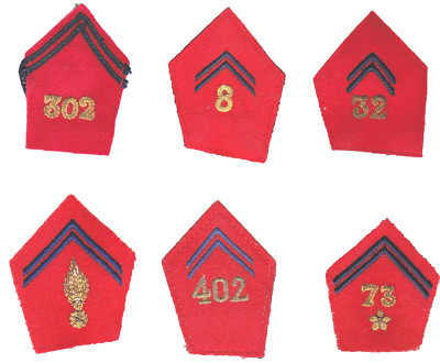 ARTILLERIE - 6er Set Kragenaufnäher für Rahmenjacke - 70/90er Jahre