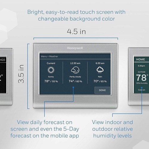 Honeywell Home RTH9585WF1004 Wi-Fi Smart Thermostat - Silver - Picture 3 of 10