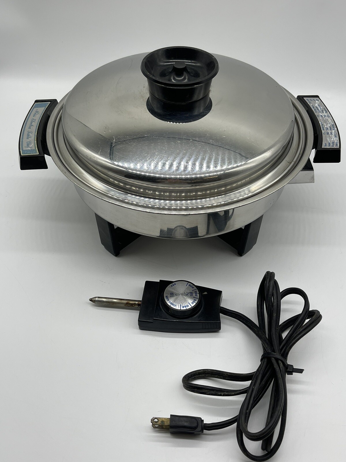 Townecraft Electric Skillet Oil Core Miss Electra Table Chef EUC Tested