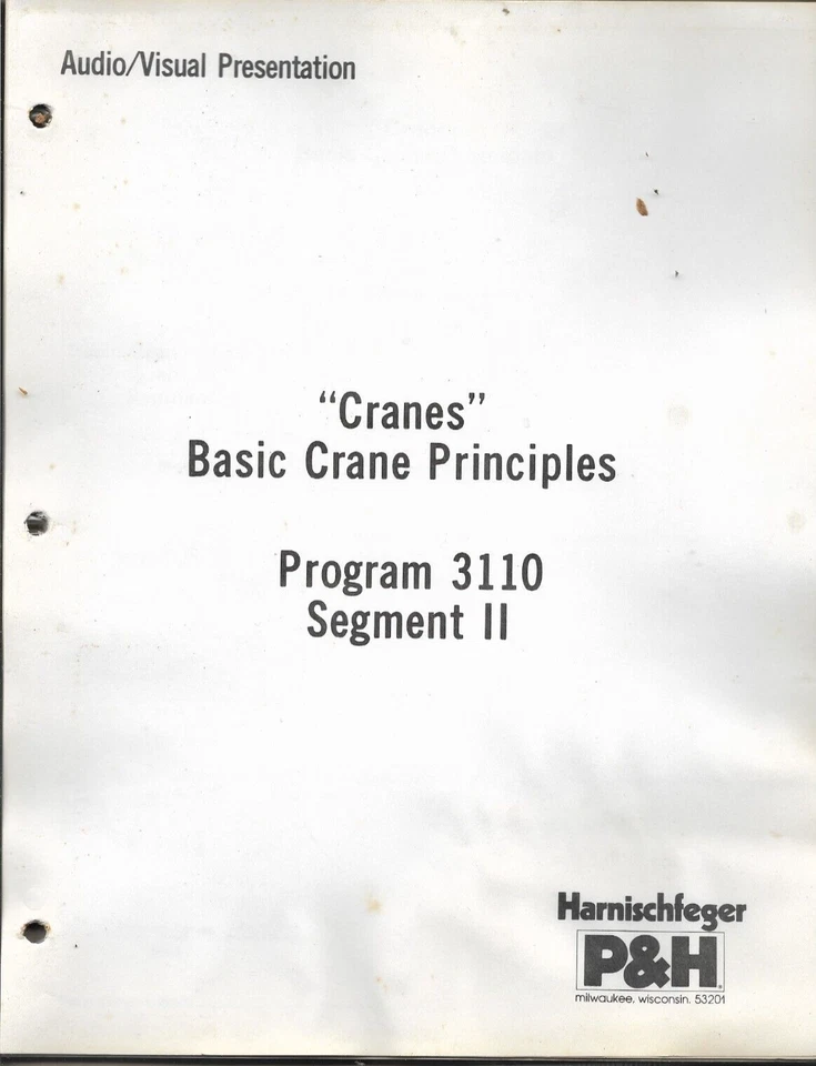 P&H HARNISCHFEGER PROGRAM 3110 VISUAL PRESENTATION CRANES SLIDES SEGMENTS 1-6 - Image 2 of 4
