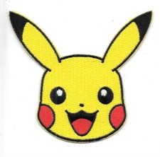 Pokemon Anime Pikachu Face Die-Cut Figure Embroidered Patch NEW UNUSED