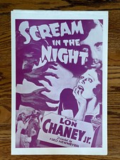 Vintage ORIGINAL Scream in the Night Horror Movie Lon Chaney Pressbook R1943