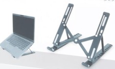 AISENS Laptop/Tablet Ständer Verstellbar - 7 Höhen, Klappbar, Trägt Bis 3 Kg, Silber