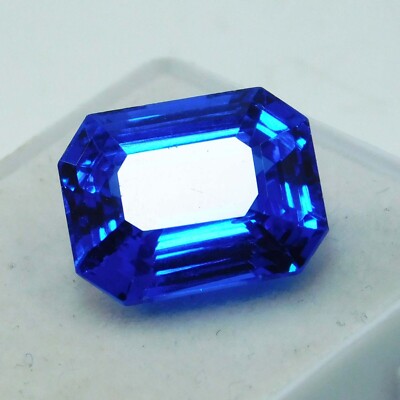 Natural 8 Ct Certified Ceylon Sri Lanka Blue Sapphire Emerald Cut Loose Gemstone