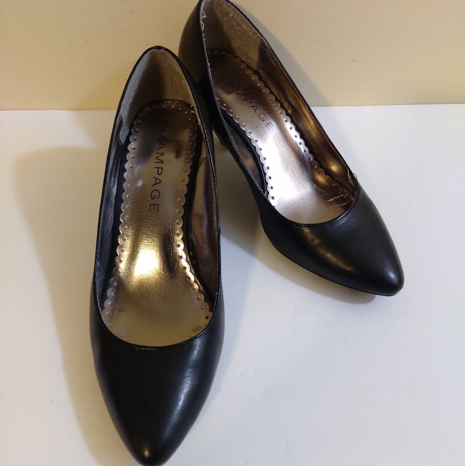 Ladies Black Pumps. By Rampage.Size 6.5m. Gem