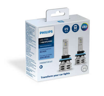Genuine Philips H8 H11 H16 Ultinon Essential LED G2 Car Beam 6500K White Light
