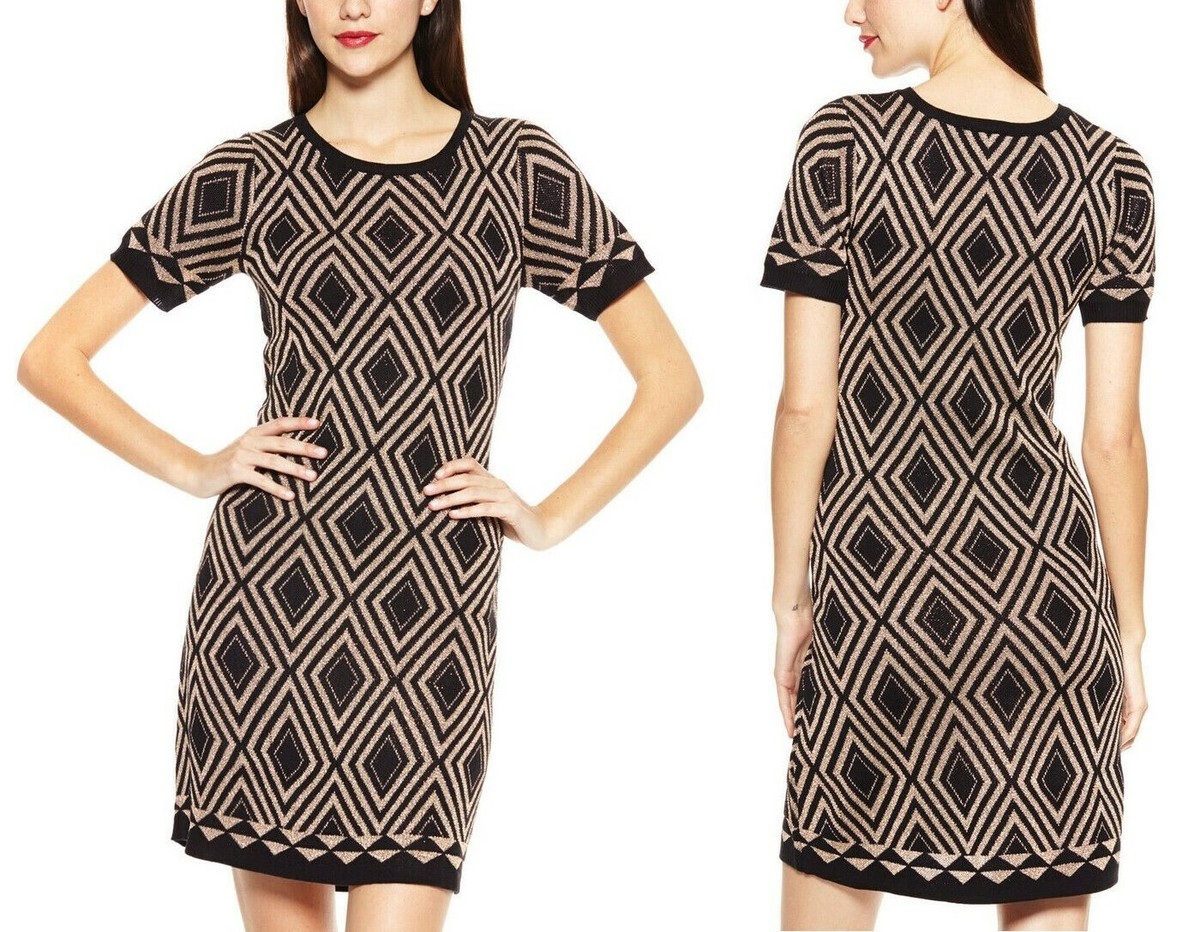 black and gold diamond pattern dress Unique Diamond Lace Sequin Dress Fabric / Black/Light Gold / Sold By The  Yard main image 0