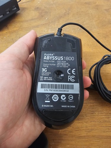 Razer Abyssus 1800 Gaming Mouse Good Condition RZ01-0036 3G Infrared Sensor - Picture 19 of 22