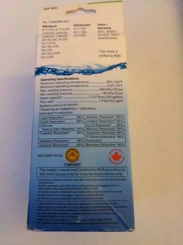 Replacement Whrlpool 8171413 8171414 EDR8D1 Refrigerator Water Filter SGF-W41 - Picture 2 of 5