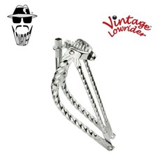 20" VINTAGE LOWRIDER BENT SQUARE TWISTED BICYCLE SPRING FORK 1 INCH IN CHROME