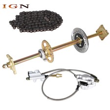 32" Rear Live Axle Assembly Kit Shaft Hub Chain Brake For Go Kart ATV Quad