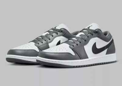 NEW Air Jordan 1 Low Men's Multi Size White/Black-Iron Grey-553558-152 Fast Ship