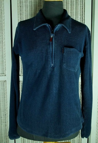 TED BAKER WOMAN Blue Terry Sweatshirt Ted Size 3 (UK12) 39″ Bust Half-Zip Fleece - Picture 2 of 9