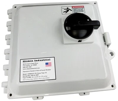 ELIMIA 60 Amp 60A Circuit Breaker Disconnect Switch 208/230/480V Nema 4X UL Listed