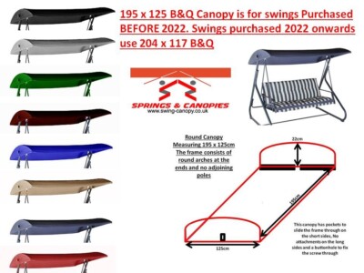 garden swing seat canopy replacement cover size 195 x 125 cm RED