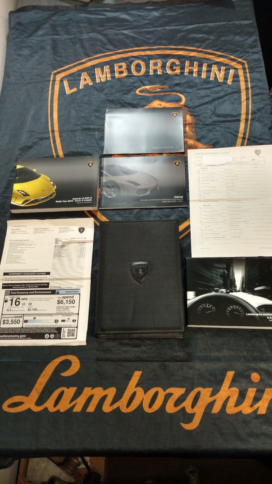 2013 LAMBORGHINI GALLARDO LP560 COUPE COMPLETE OWNERS MANUAL WITH BRIEFCASE OEM