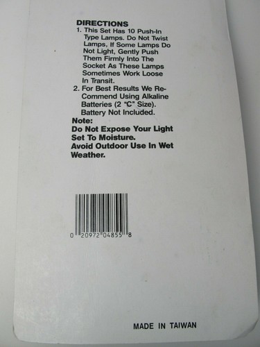BATTERY OPERATED HOLIDAY LIGHT SET - 10 CHRISTMAS LIGHTS - NEW - Picture 5 of 5