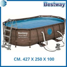 Piscina fuoriterra fuori terra ovale gobestway steel pro 427x250x100 56714