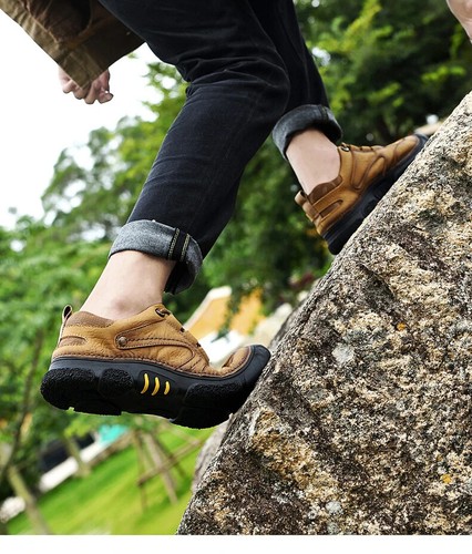 Outdoor Sneakers Men's Fashion Mountain Shoes Platform Casual Work Shoes  - Photo 16/26